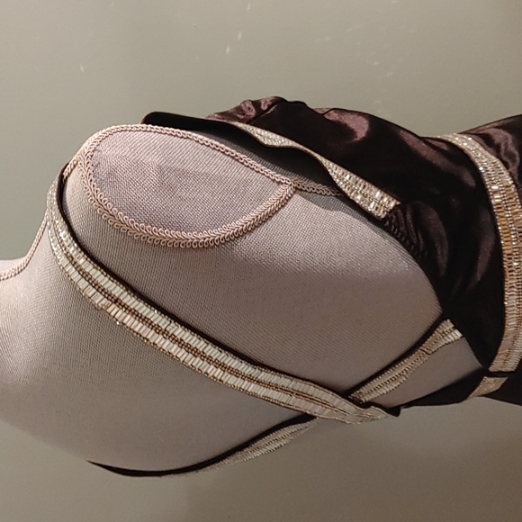 Black Satin and Rhinestones LBD Size Medium - Picture 9 of 13